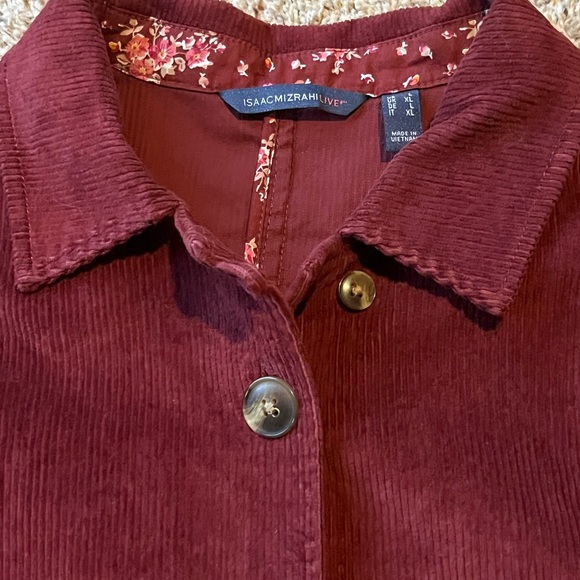 Women's Burgundy Corduroy Jacket- L - Picture 15 of 16